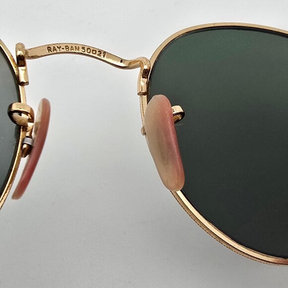 *SOLD*Ray-Ban RB3447 001 Round Metal Arista Gold Frame G-15 Green Glass Sunglass - Picture 9 of 16